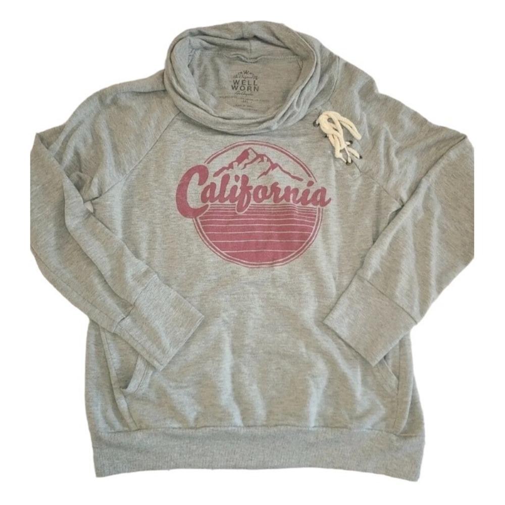 Well Worn Los Angeles women's Medium pullover sweatshirts gray Cali super soft